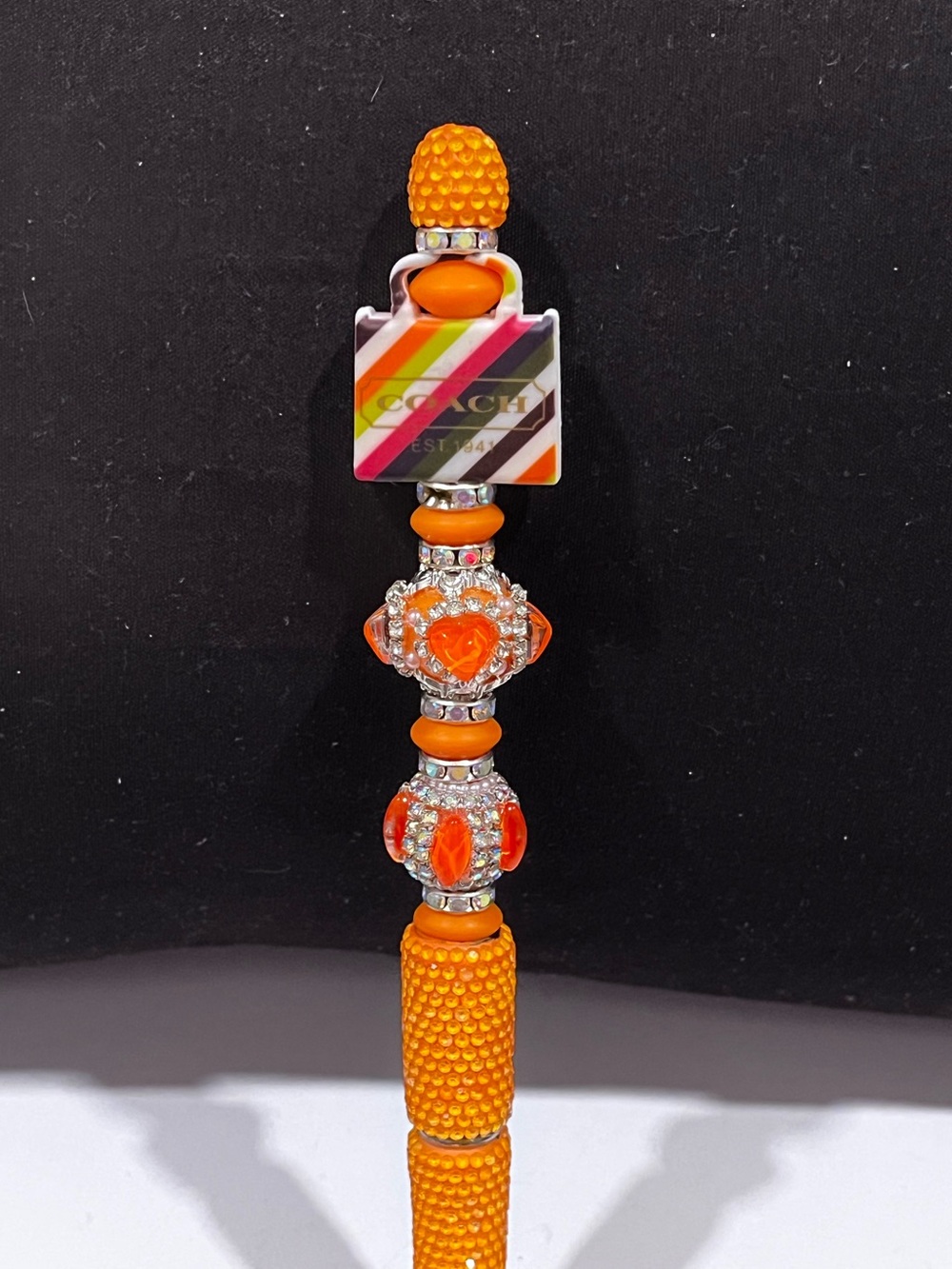 Designer inspired silicone purse focal fancy beaded pen